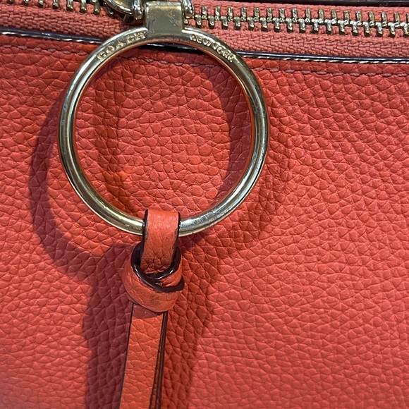 Coach Women's Orange Leather Shoulder Bag - Picture 12 of 14